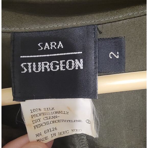 Sara Stugeon Vintage 100% Silk Tunic Blouse Shirt Size 2 - Picture 7 of 7